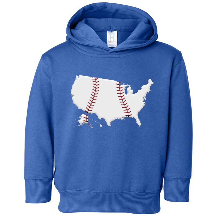 US Map American Baseball Toddler Hoodie