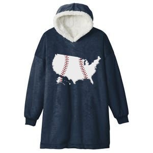 US Map American Baseball Hooded Wearable Blanket