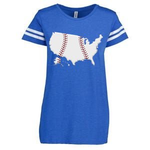 US Map American Baseball Enza Ladies Jersey Football T-Shirt