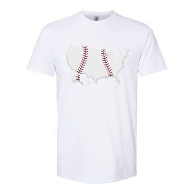 US Map American Baseball Softstyle® CVC T-Shirt