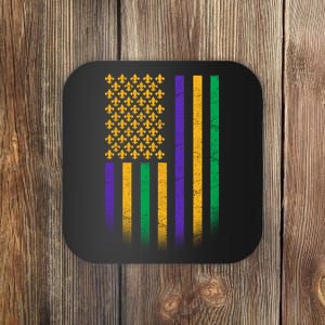 US Mardi Gras Flag Celebration Coaster