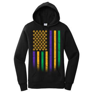 US Mardi Gras Flag Celebration Women's Pullover Hoodie