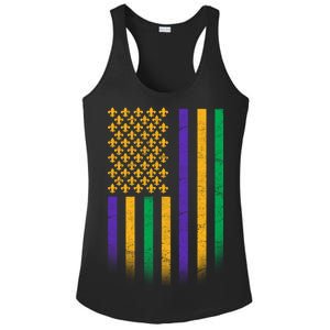 US Mardi Gras Flag Celebration Ladies PosiCharge Competitor Racerback Tank