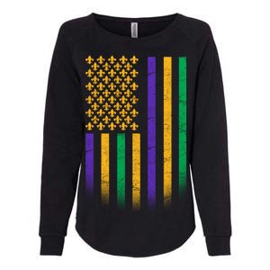 US Mardi Gras Flag Celebration Womens California Wash Sweatshirt