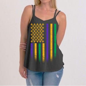 US Mardi Gras Flag Celebration Women's Strappy Tank