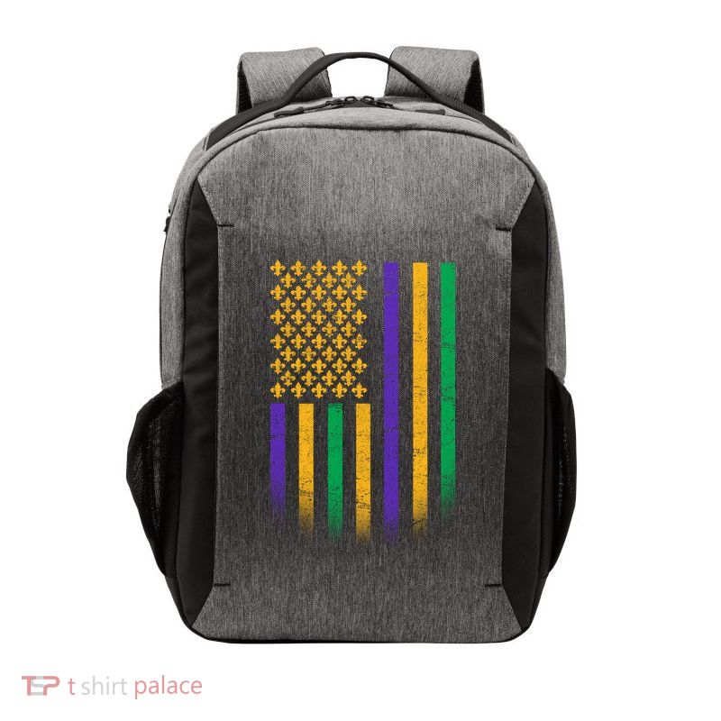 US Mardi Gras Flag Celebration Vector Backpack