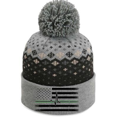 US Military Thin Line Flag The Baniff Cuffed Pom Beanie