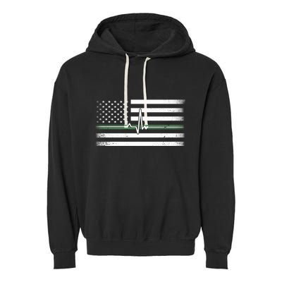US Military Thin Line Flag Garment-Dyed Fleece Hoodie