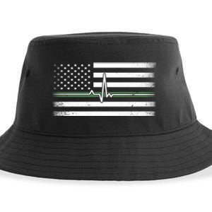 US Military Thin Line Flag Sustainable Bucket Hat