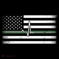 US Military Thin Line Flag Button