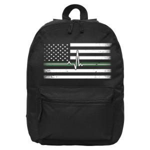 US Military Thin Line Flag 16 in Basic Backpack