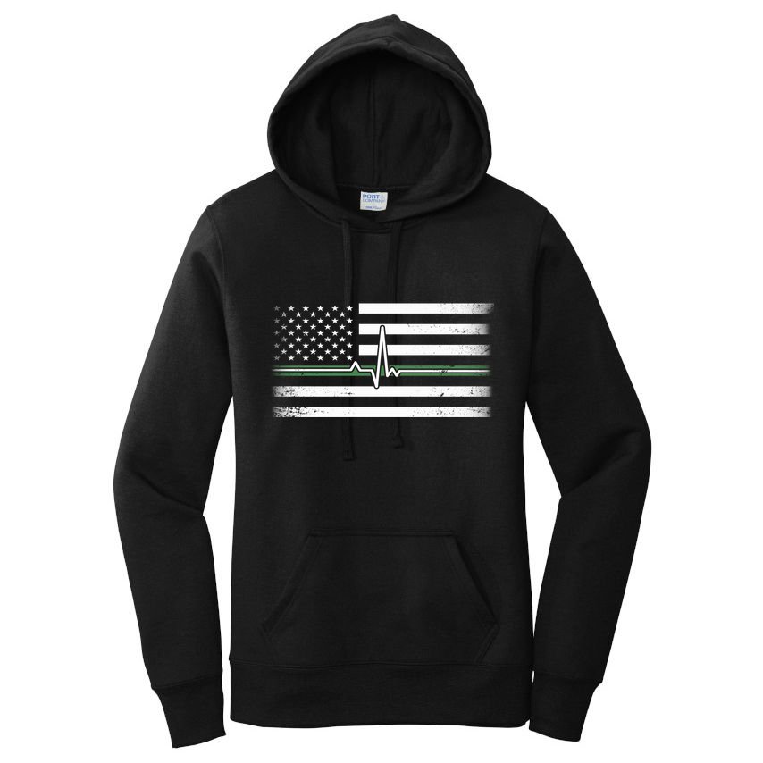 US Military Thin Line Flag Women's Pullover Hoodie