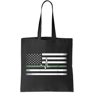 US Military Thin Line Flag Tote Bag