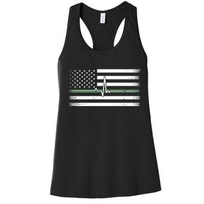 US Military Thin Line Flag Women's Racerback Tank