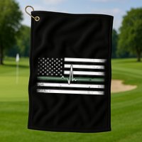 US Military Thin Line Flag Golf Towel