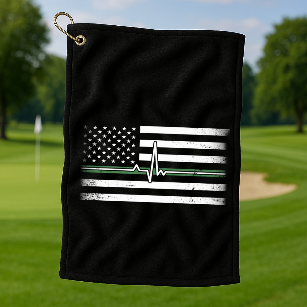 US Military Thin Line Flag Golf Towel