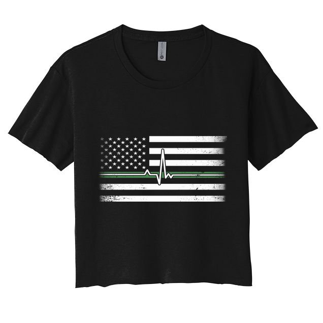 US Military Thin Line Flag Crop Top