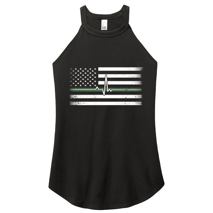 US Military Thin Line Flag Women's Perfect Tri Rocker Tank