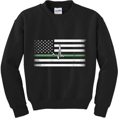 US Military Thin Line Flag Kids Sweatshirt