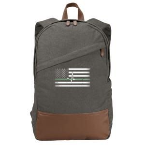 US Military Thin Line Flag Cotton Canvas Backpack