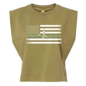 US Military Thin Line Flag Garment-Dyed Women's Muscle Tee