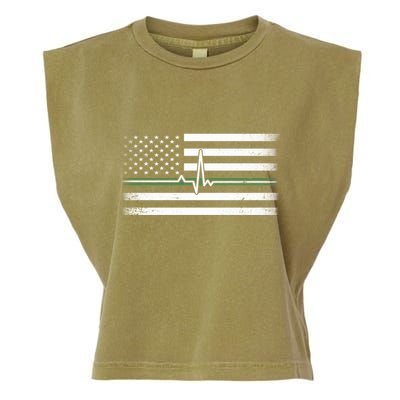 US Military Thin Line Flag Garment-Dyed Women's Muscle Tee