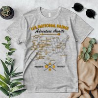 US National Parks Map Adventure Awaits Premium T-Shirt