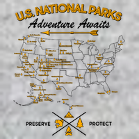 US National Parks Map Adventure Awaits Premium T-Shirt
