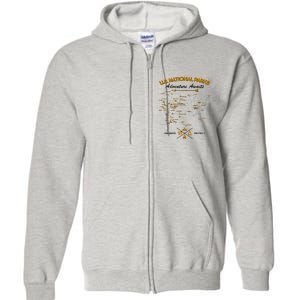 US National Parks Map Adventure Awaits Full Zip Hoodie