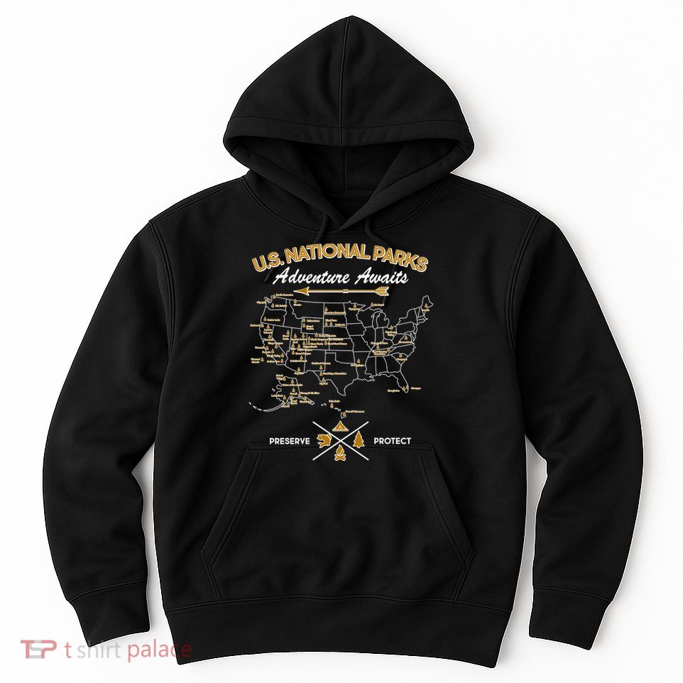 US National Parks Map Adventure Awaits Hoodie