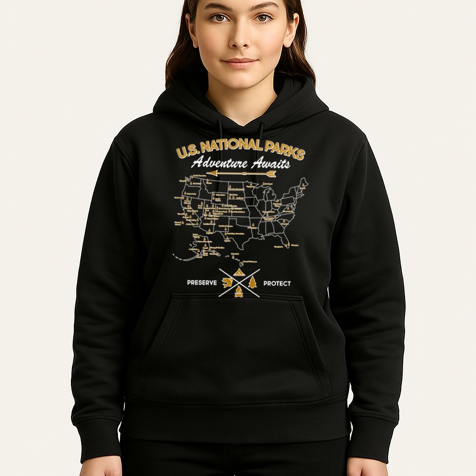 US National Parks Map Adventure Awaits Hoodie
