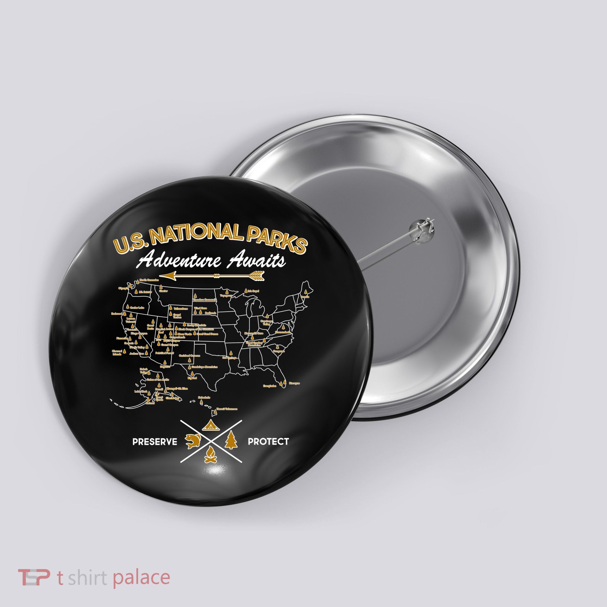 US National Parks Map Adventure Awaits Button