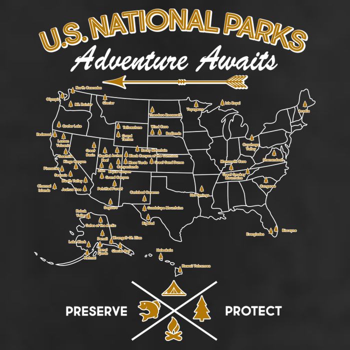 US National Parks Map Adventure Awaits Adult Drive Performance Visor