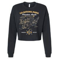 US National Parks Map Adventure Awaits Cropped Pullover Crew