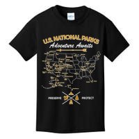 US National Parks Map Adventure Awaits Kids T-Shirt