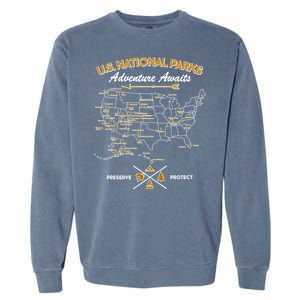 US National Parks Map Adventure Awaits Garment-Dyed Sweatshirt