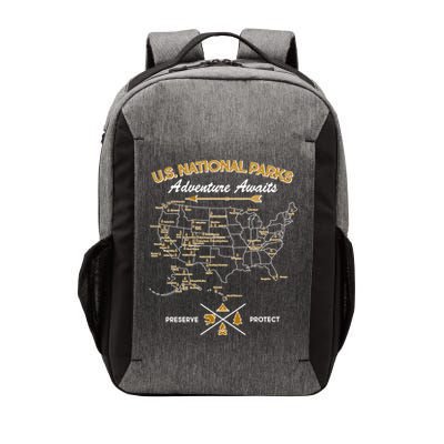 US National Parks Map Adventure Awaits Vector Backpack