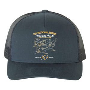 US National Parks Map Adventure Awaits Yupoong Adult 5-Panel Trucker Hat