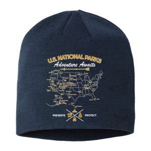 US National Parks Map Adventure Awaits Sustainable Beanie