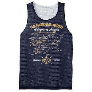 US National Parks Map Adventure Awaits Mesh Reversible Basketball Jersey Tank