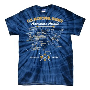 US National Parks Map Adventure Awaits Tie-Dye T-Shirt