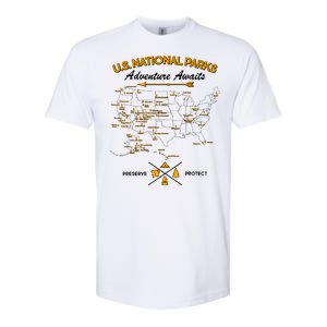 US National Parks Map Adventure Awaits Softstyle CVC T-Shirt