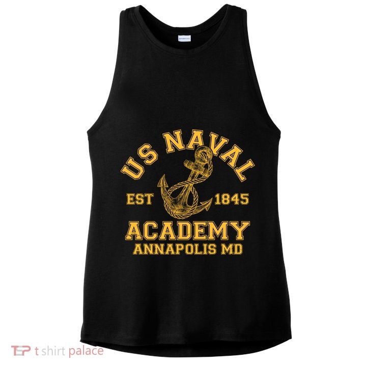 US NAVAL Est 1845 Academy Annapolis MD Ladies PosiCharge Tri-Blend Wicking Tank