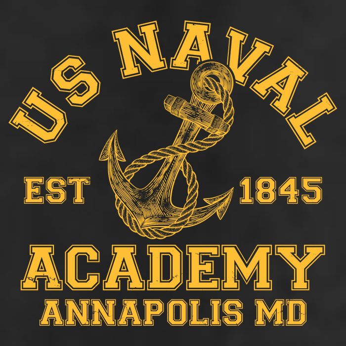 US NAVAL Est 1845 Academy Annapolis MD 7 Panel Mesh Trucker Snapback Hat