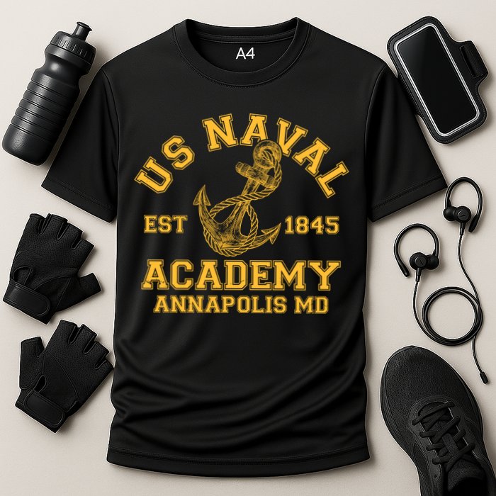 US NAVAL Est 1845 Academy Annapolis MD Performance Shirt