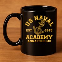 US NAVAL Est 1845 Academy Annapolis MD 11oz C Handle Ceramic Mug