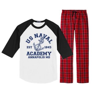 US NAVAL Est 1845 Academy Annapolis MD Raglan Sleeve Pajama Set