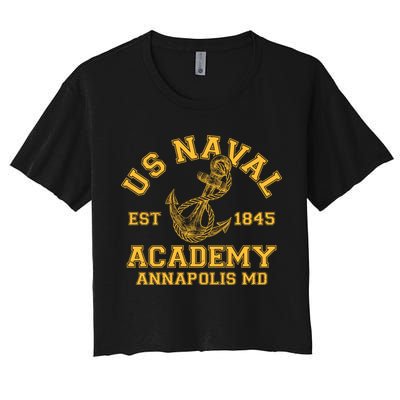 US NAVAL Est 1845 Academy Annapolis MD Crop Top