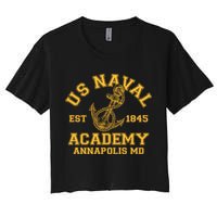 US NAVAL Est 1845 Academy Annapolis MD Women's Crop Top Tee
