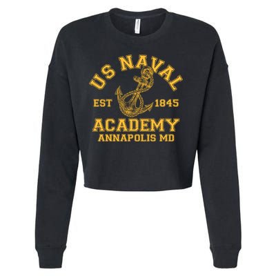 US NAVAL Est 1845 Academy Annapolis MD Cropped Pullover Crew